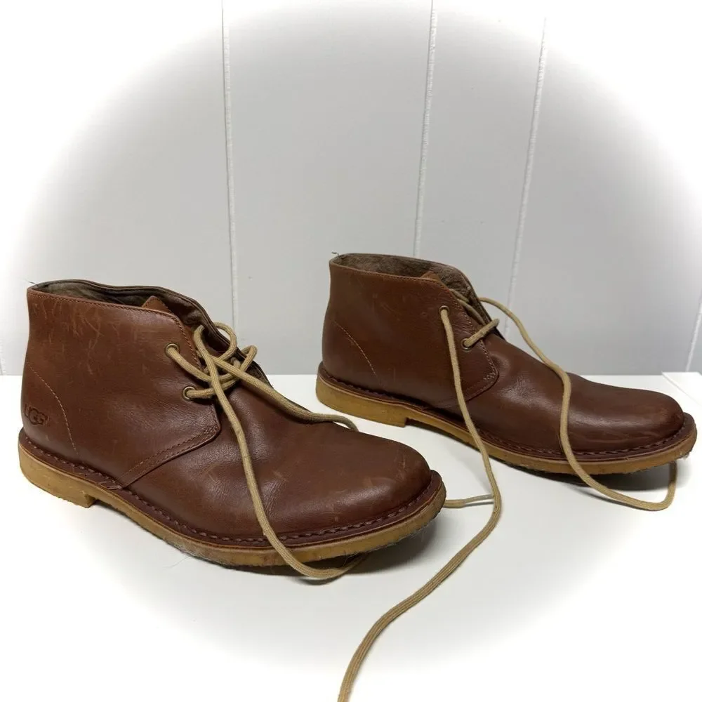 UGG Men's Tan Leather Chukka Boots Leighton size 9